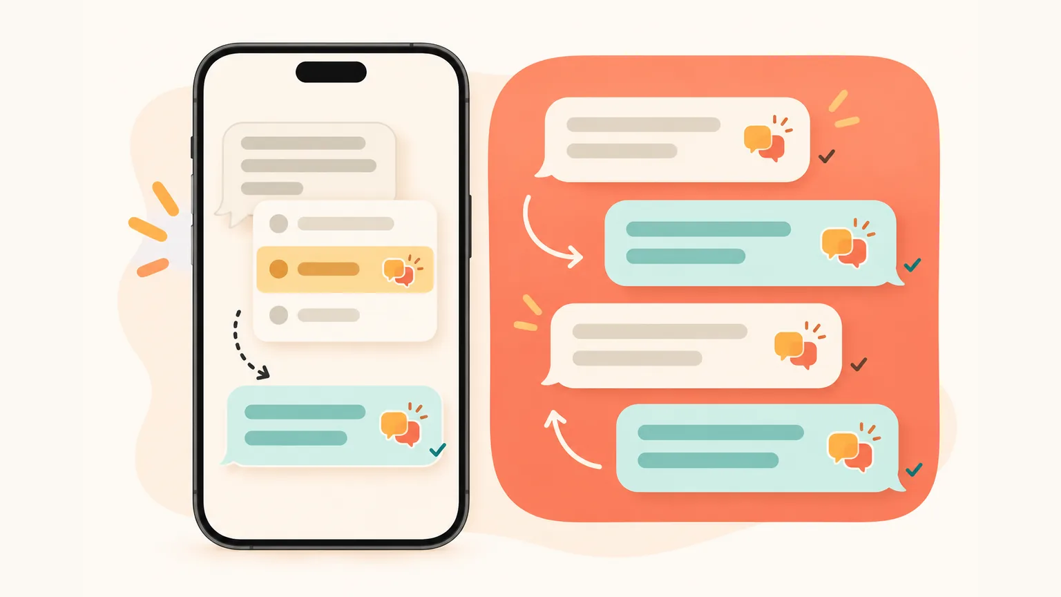 Translating one WhatsApp message on iPhone from the long-press menu, next to a whole chat translated both ways with Aivi